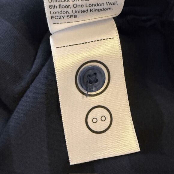 Untuckit Men's Gridley Performance Long Sleeve Polo Shirt Navy Blue Size Small - Picture 4 of 8